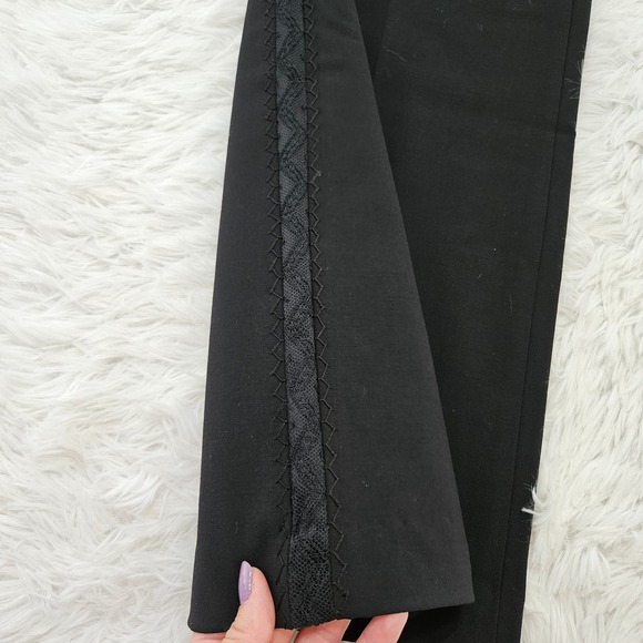 Elie Tahari Women's Black Wool Lace Side Bootcut Leg‎ Trousers. Size 8 - Picture 4 of 12